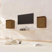 Wall Cabinets 2 pcs Honey Brown 30x30x40 cm Solid Wood Pine