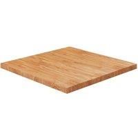 Square Table Top Light Brown 80x80x4cm Treated Solid Wood Oak