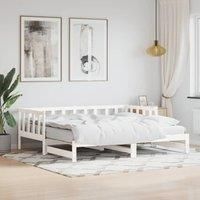 Day Bed with Trundle White 90x200 cm Solid Wood Pine