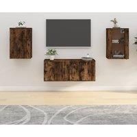 Wall Mounted TV Cabinets 2 pcs Smoked Oak 40x34.5x60 cm
