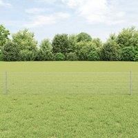 Welded Wire Fence with 22 U Posts Silver 0.4x50 m Steel
