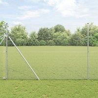 Welded Wire Fence with 13 Posts 1.6x50 m Galvanised Steel