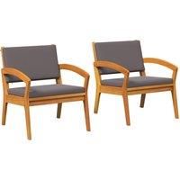 Garden Chairs 2 pcs 59,5x70,5x72,5 cm Solid Wood Acacia