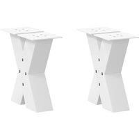 Coffee Table Legs X-Shaped 2 pcs White 30x(30-31) cm Steel