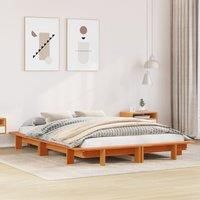 Bed Frame without Mattress Wax Brown 120x200 cm Solid Wood Pine