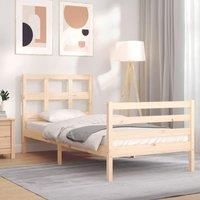 Bed Frame with Headboard 90x200 cm Solid Wood