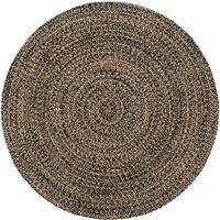 Handmade Rug Jute Black and Brown 240 cm