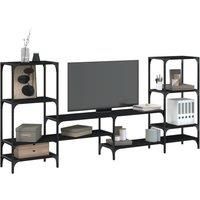 TV Cabinet Black 206.5x28.5x95 cm Engineered Wood
