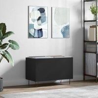 Record Cabinet Black 74.5x38x48 cm Engineered Wood