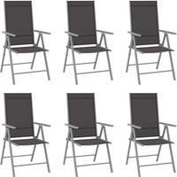 Folding Garden Chairs 6 pcs Textilene Black