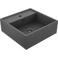 Luxury Basin Overflow Square Matt Dark Grey 41x41 cm Ceramic