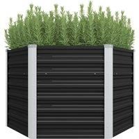 Garden Raised Bed Anthracite 129x129x77 cm Galvanised Steel