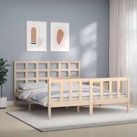 Bed Frame with Headboard 160x200 cm Solid Wood