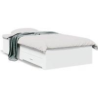 Bed Frame with Drawers without Mattress White 75x190 cm Small Single