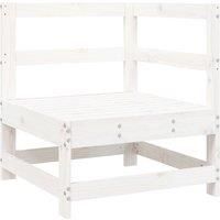 Garden Corner Sofa White Solid Wood Pine