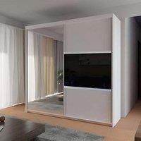 High Gloss Double Sliding Wardrobe with LED Light W 120 x H 217 x D 62
