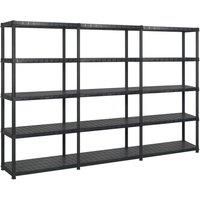 Storage Shelf 5-Tier Black 274.5x45.7x185 cm Plastic