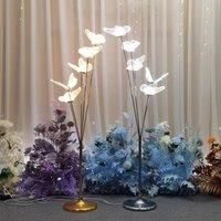 5PCs Butterflies Led Lights Standing Creative Acrylic butterfly with light Decor Wedding Party Stage