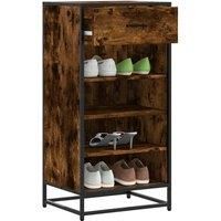 Shoe Rack Smoked Oak 48x38x97.5 cm Engineered Wood