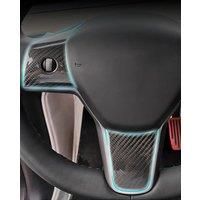 Steering Wheel Patch for Tesla 2025Model3 Y Highland Real 100%Carbon Fiber Bright Steering Wheel