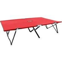 Two Person Folding Sun Lounger Red Steel