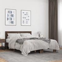 Bed Frame without Mattress Brown Oak 120x200 cm