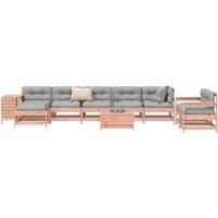10 Piece Garden Sofa Set Solid Wood Douglas Fir
