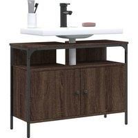 Bathroom Sink Cabinet Brown Oak 80x30x60 cm Engineered Wood