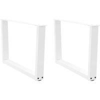 Dining Table Legs V-Shape 2 pcs White 70x(42-43.3) cm Steel