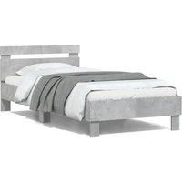 Bed Frame without Mattress with LED Lights Concrete Grey 100x200 cm