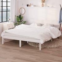 Bed Frame White Solid Wood Pine 140x200 cm