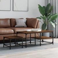 Nesting Coffee Tables 2 pcs Brown Oak Engineered Wood
