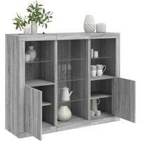 Sideboards with LED Lights 3 pcs Grey Sonoma Engineered Wood
