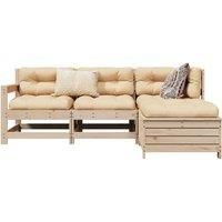 4 Piece Garden Sofa Set Solid Wood Pine