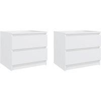 Bed Cabinets 2 pcs White 50x39x43.5 cm Engineered Wood