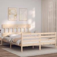 Bed Frame with Headboard 160x200 cm Solid Wood