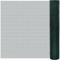 Chicken Wire Fence Galvanised with PVC Coating 25x1 m Green