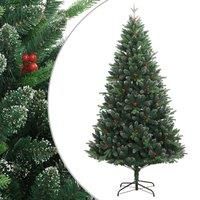 Artificial Hinged Christmas Tree with Red Berries 180 cm