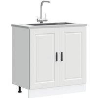 Sink Base Cabinet"Porto" White 80x46x81.5 cmEngineered Wood