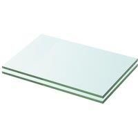 Shelves 2 pcs Panel Glass Clear 20x25 cm