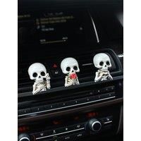 3 PCS Ghost Skeleton Car Diffuser Air Outlet Clip, Halloween Decoration Skeleton Car Interior Decoration, Fun Gift