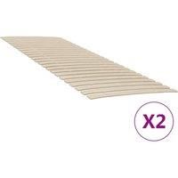 Slatted Bed Bases with 48 Slats 2 pcs 70x200 cm