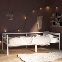 Bed Frame White Solid Pinewood 90x200 cm