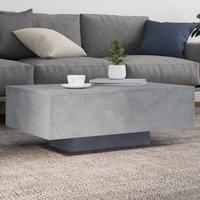 Coffee Table with LED Lights Concrete Grey 85x55x31 cm