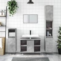 Bathroom Cabinet Concrete Grey 80x33x60 cm Engineered Wood