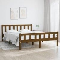 Bed Frame Honey Brown Solid Wood 120x200 cm