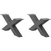 Coffee Table Legs X-Shaped 2 pcs Anthracite 70x(30-31) cm Steel