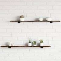 Wall Shelves 4 pcs Smoked Oak 100x10x1.5 cm Engineered Wood