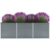 Garden Raised Bed Galvanised Steel 240x80x77 cm Grey