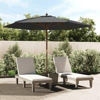 Garden Parasol with Wooden Pole Anthracite 299x240 cm